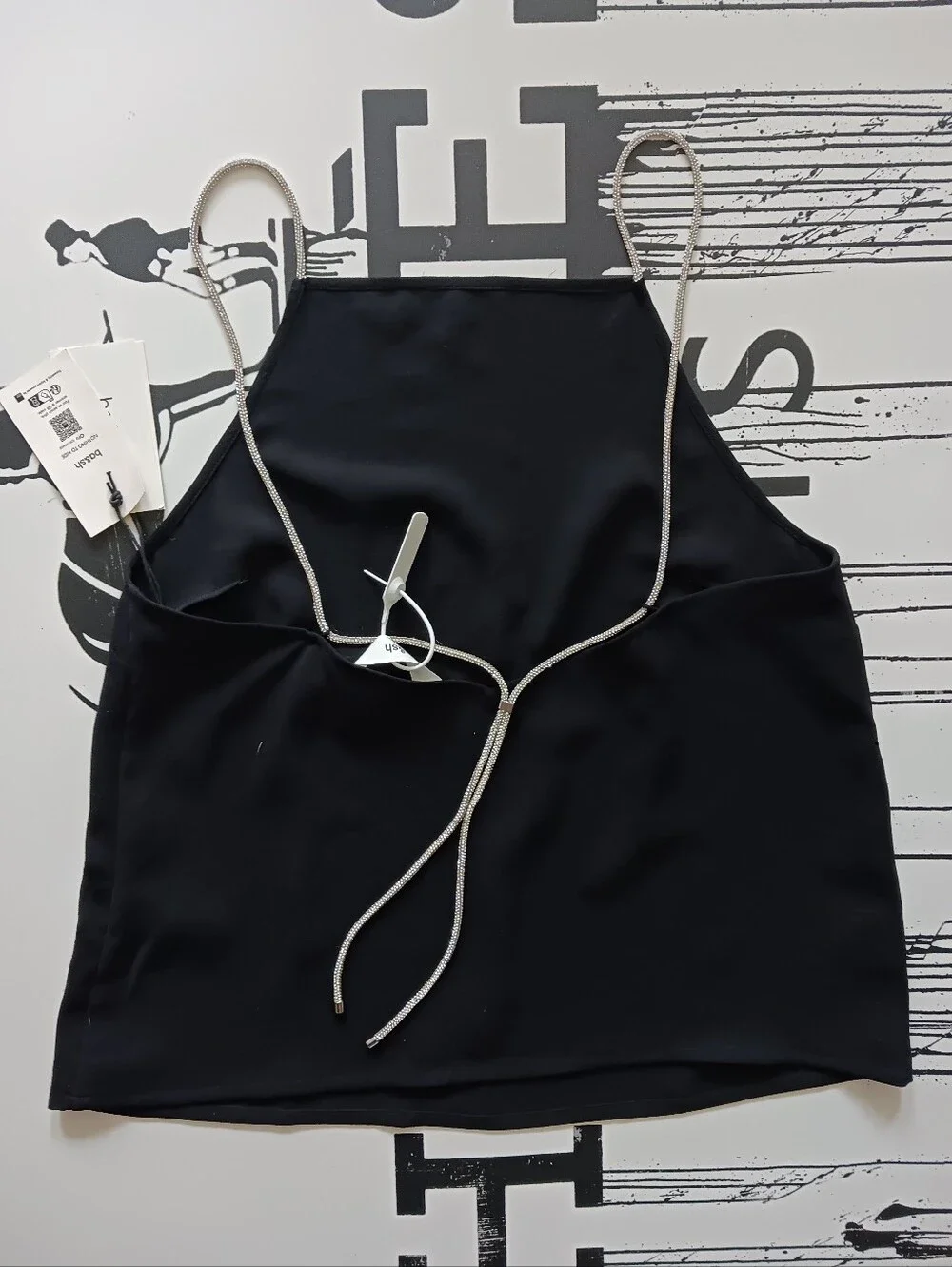 NWT Ba&Sh Top Ofir ,black/ Silver Size 3 - Picture 5 of 11